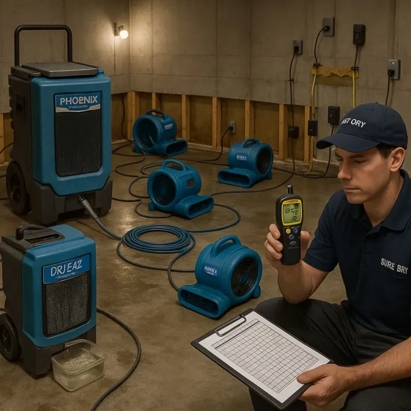 Structural Drying and Dehumidification process in Elmsford, NY